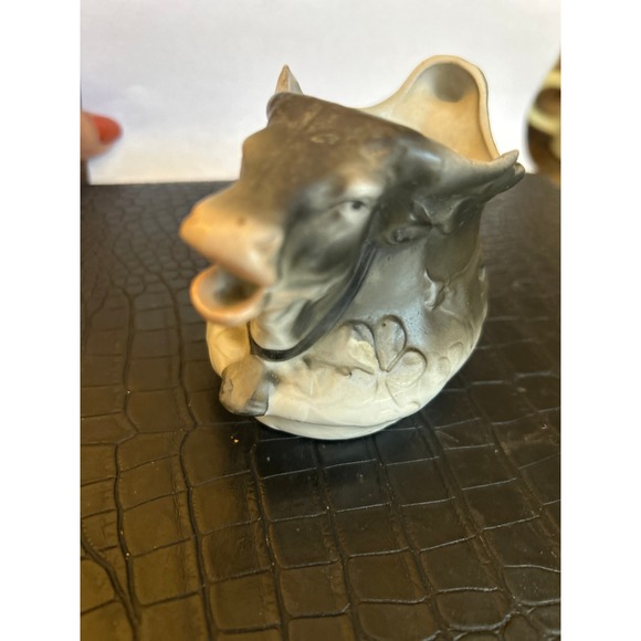 Other - Vintage Ceramic Water Buffalo Creamer Pitcher Grey White Farmhouse Country Decor